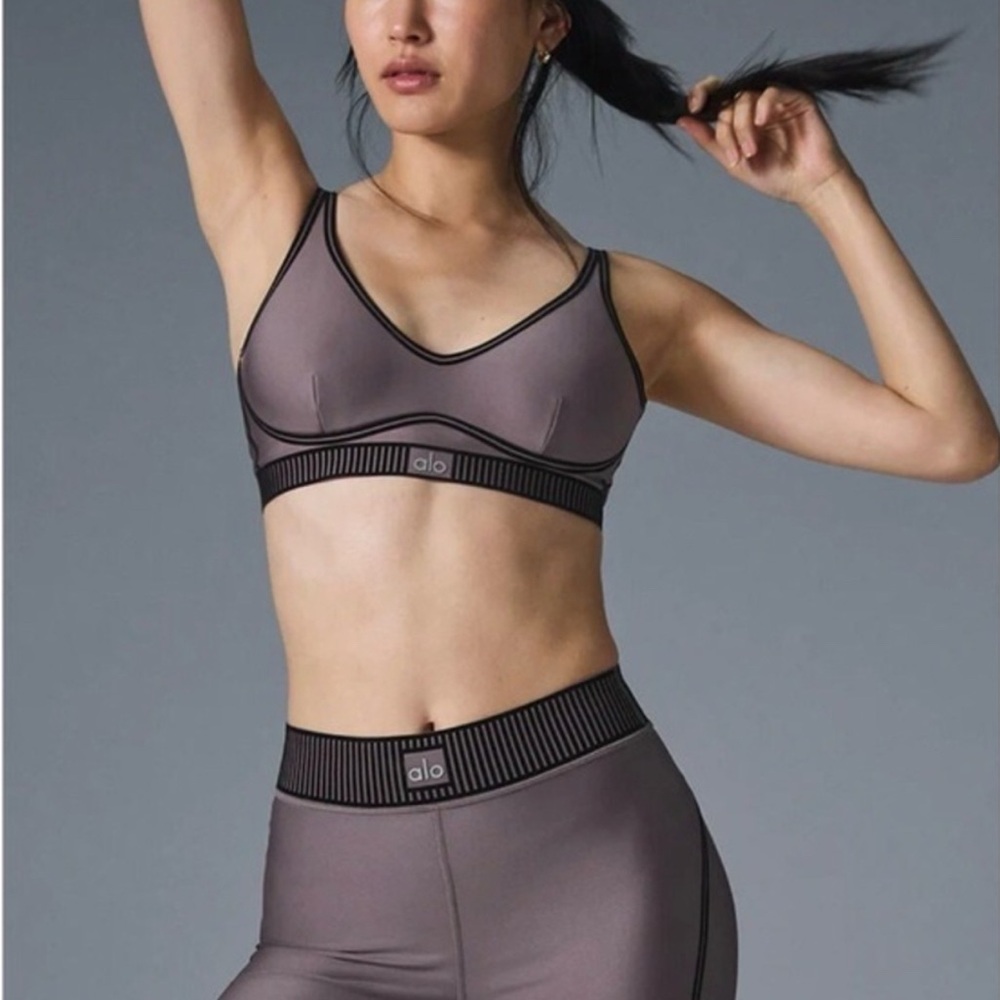 ALO Yoga Airlift Women's Sports Bra and Leggings Set in Raisinette